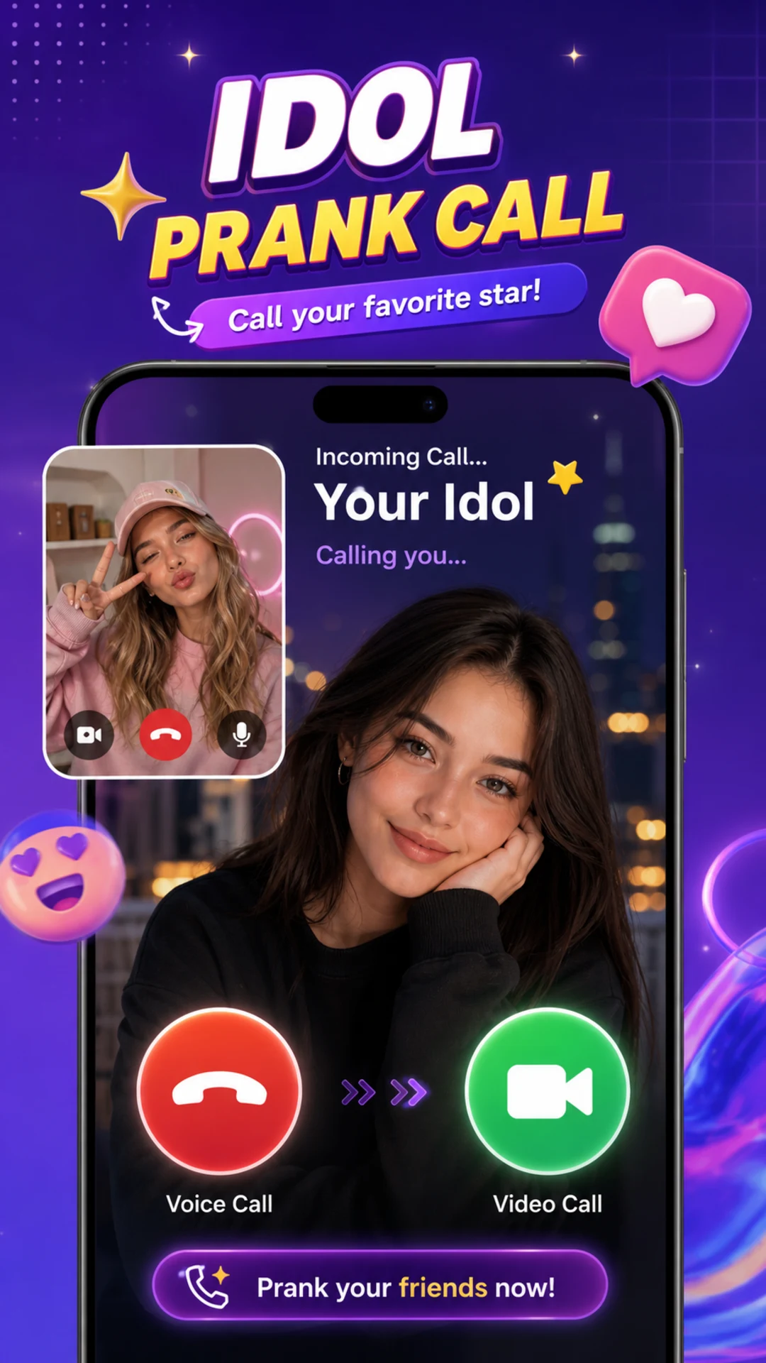 Idol prank video call and chat preview